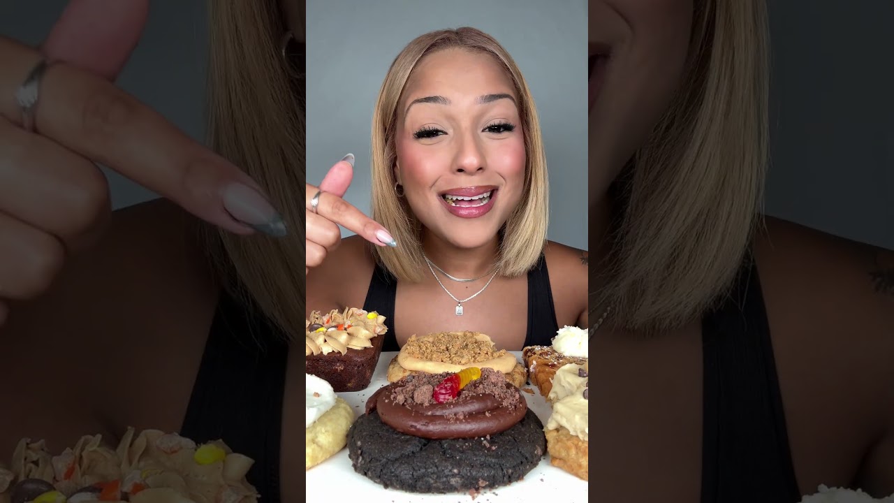 CRUMBL COOKIE REVIEW OF THE WEEK 10/27 🍪❤️ #crumblcookies #mukbang #asmr #shorts