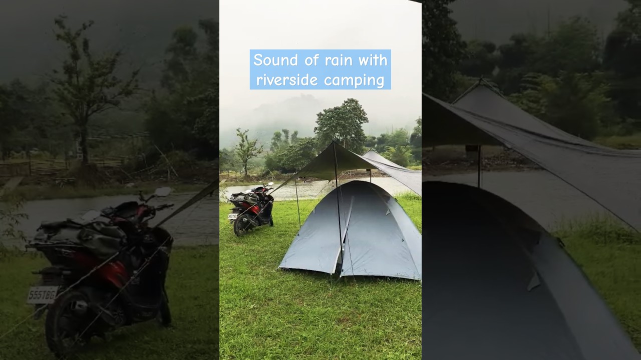 RAINY DAY in RIVERSIDE CAMPING #riverside #river #rivercamping #camping