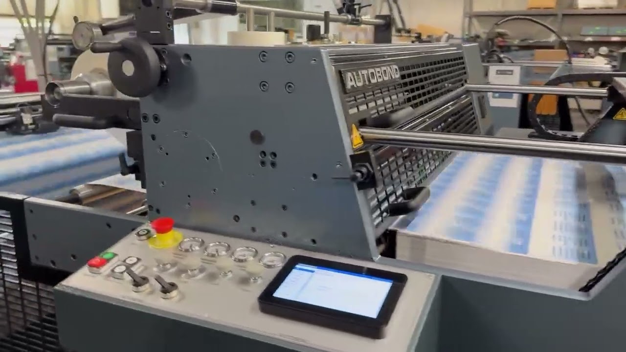 AUTOBOND MINI 105 TPH-PHR-SAB-VS Running at 120M/MIN 10000SPH Double Sided Matt Lamination