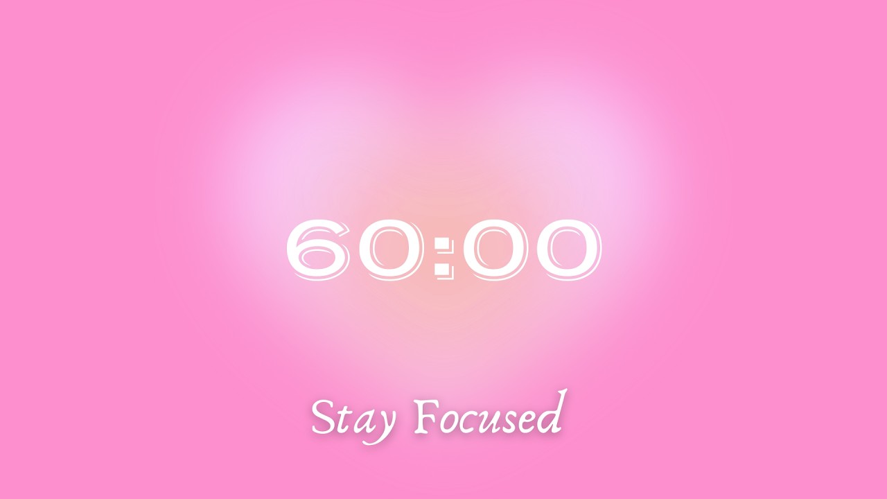 1 hour pink heart Aura timer  | Pink Glow  Deep Focus