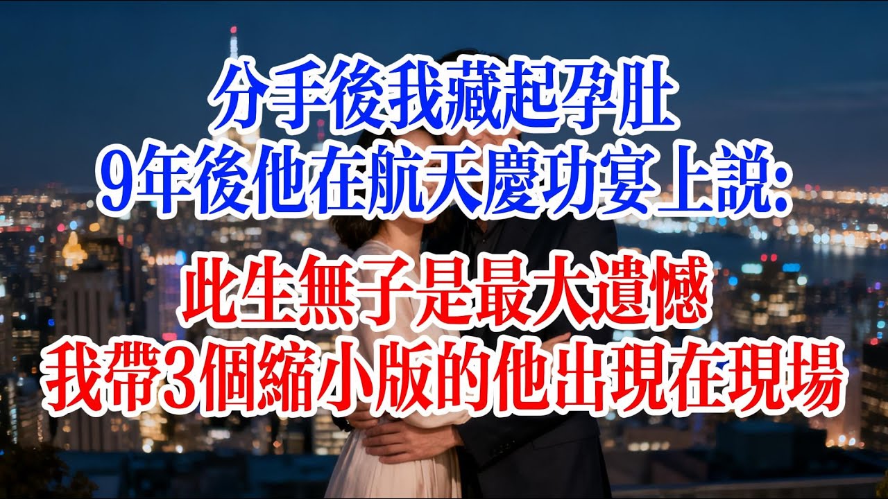 分手後我藏起孕肚，9年後他在航天慶功宴上說此生無子是最大遺憾，我帶3個縮小版的他出現在現場#故事頻道 #爱情故事 #情感故事 #婚姻 #小说