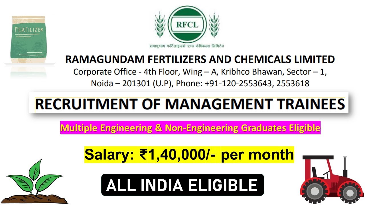 RFCL Recruitment 2024 | Salary: Rs. 1,40,000/- per month | Freshers Eligible #2024 #youtube