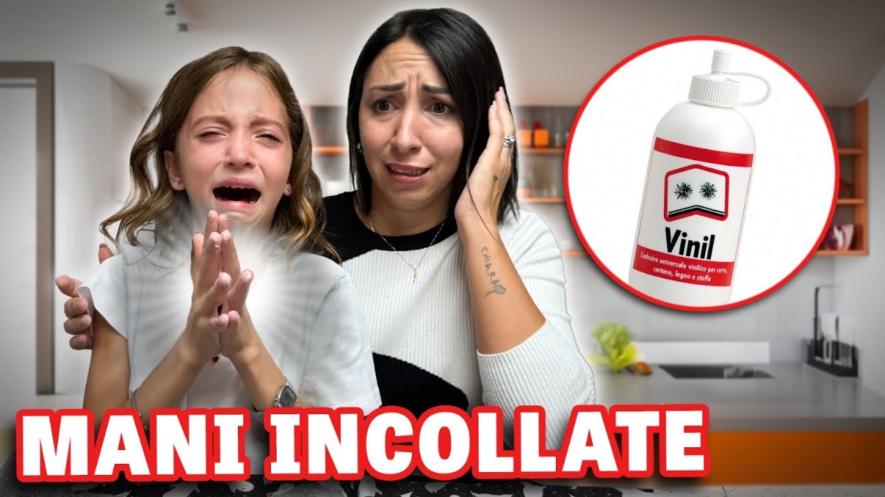 FIGLIACHIARA E FIGLIODIEGO SI SONO INCOLLATE LE MANI CON LA COLLA. MAMMAGIULIA LI PORTA IN OSPEDALE!