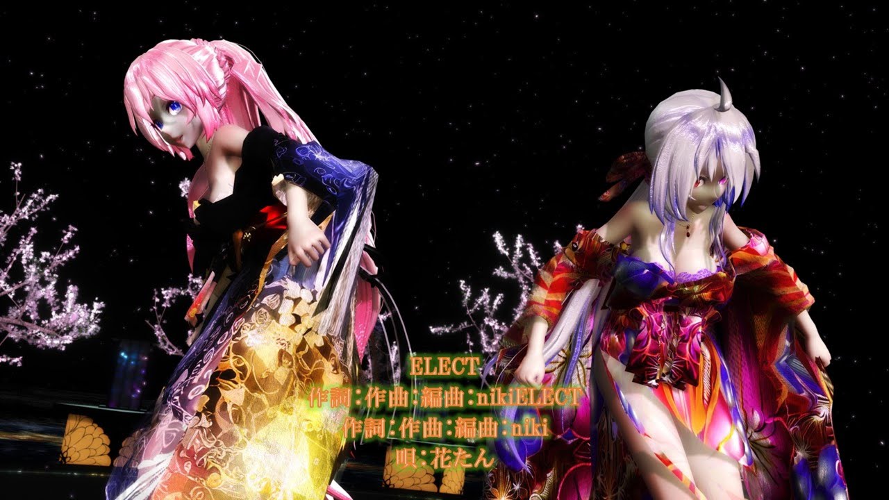【MMD】 【240219】ELECT  Tda式 巡音ルカ 弱音ハク kimono Japan style【sdPBR460】