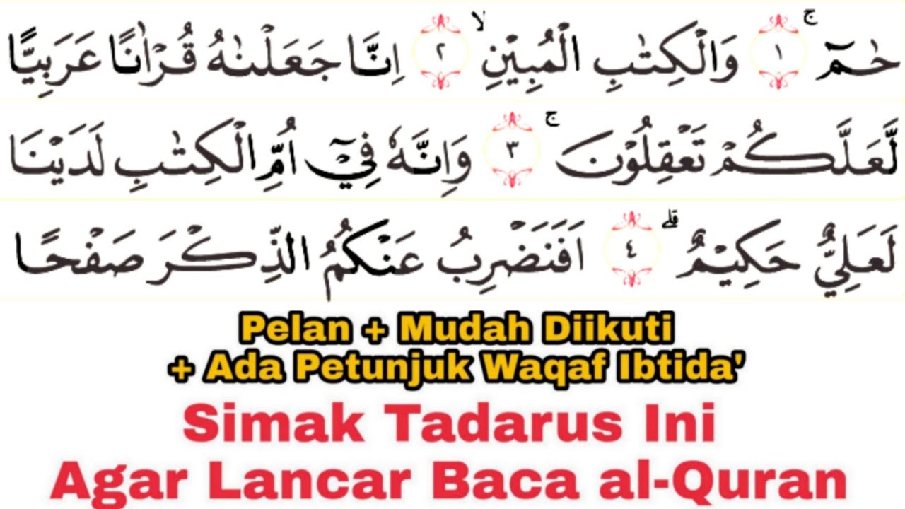 Tadarus Surat az-Zukhruf Ayat 1-47 Ada Tanda Warna Panjang & Dengung Agar Lancar Baca al-Quran