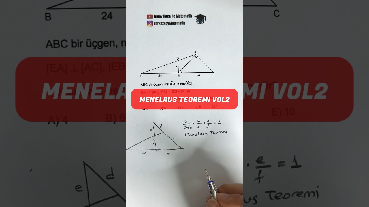 Menelaus teoremi vol2 #menelaus #geometrisoru&ccedil;&ouml;z&uuml;m&uuml; #&uuml;&ccedil;genler #zorsorular