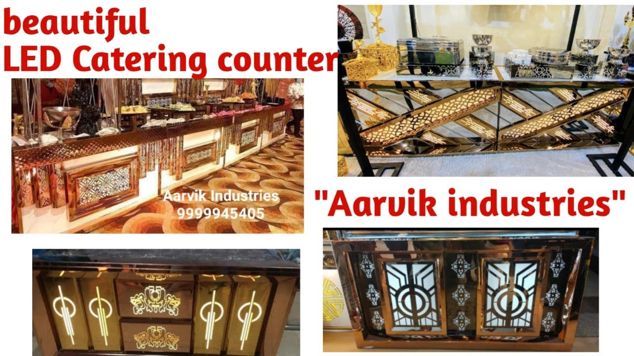 LED Catering Counter Manufactured by Aarvik Industries in Stainless steel