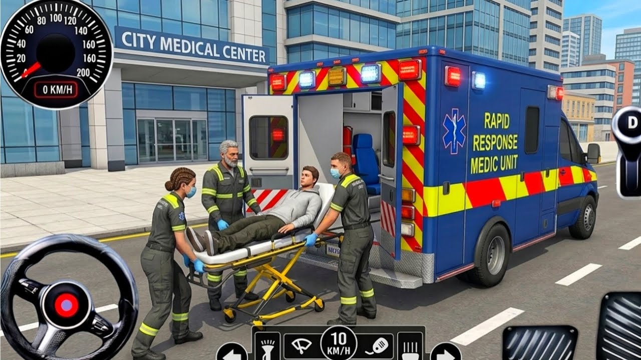 New City Ambulance Rescue Simulator 3d -  Emergency New Ambulance Hard Driving Level 25