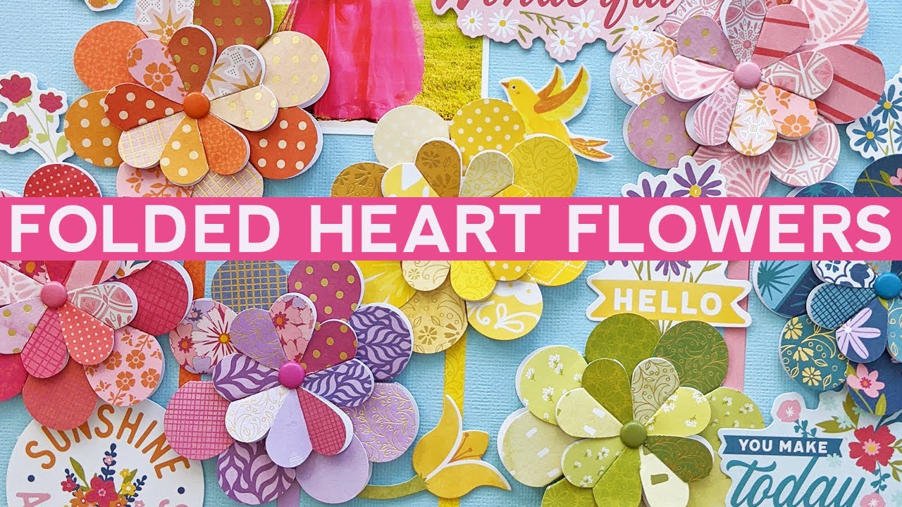 How To Make Folded Paper Heart Flowers