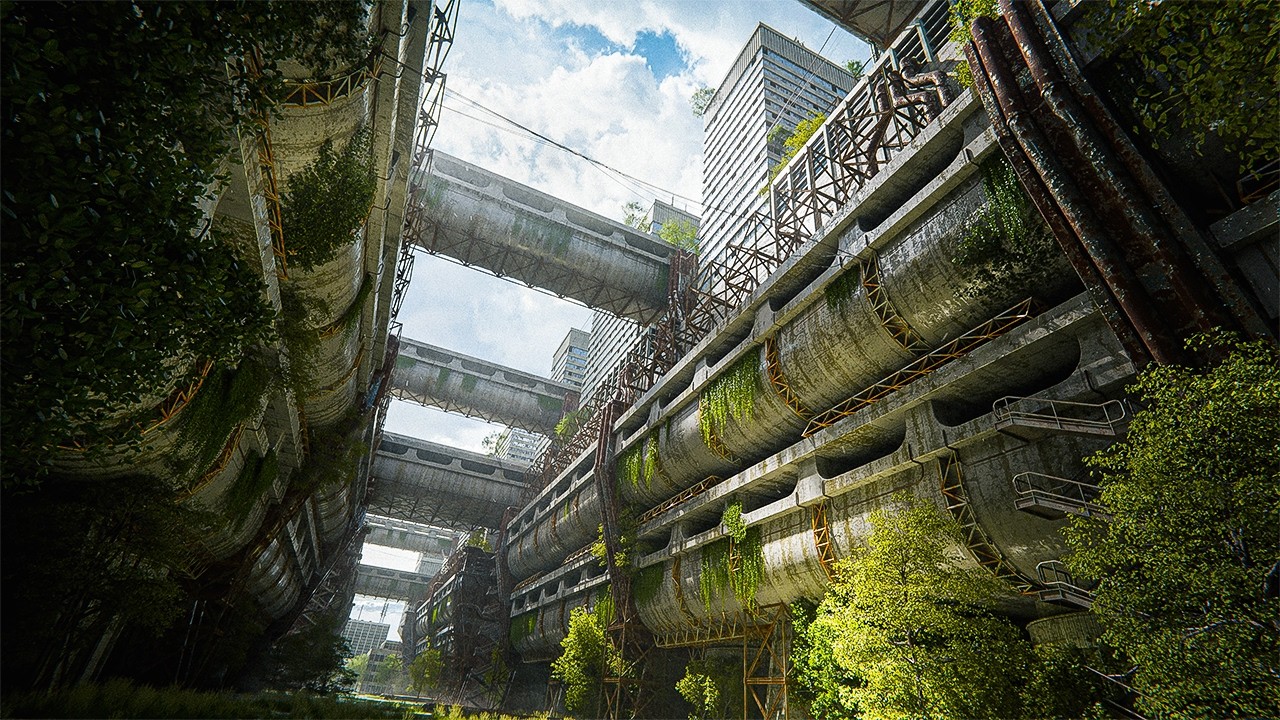 Создание заросшего города в Blender