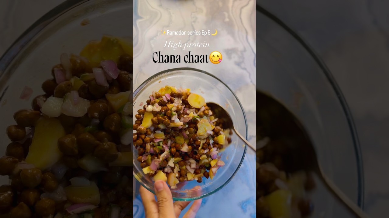 Quick and full of protein chana chaat recipe ✨🌙#youtube #chanachaat #shortfeed #ramadan