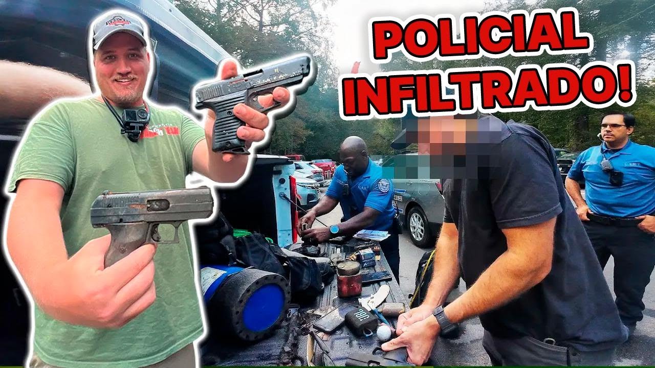 Policial à paisana nos aborda após acharmos 4 armas submersas!