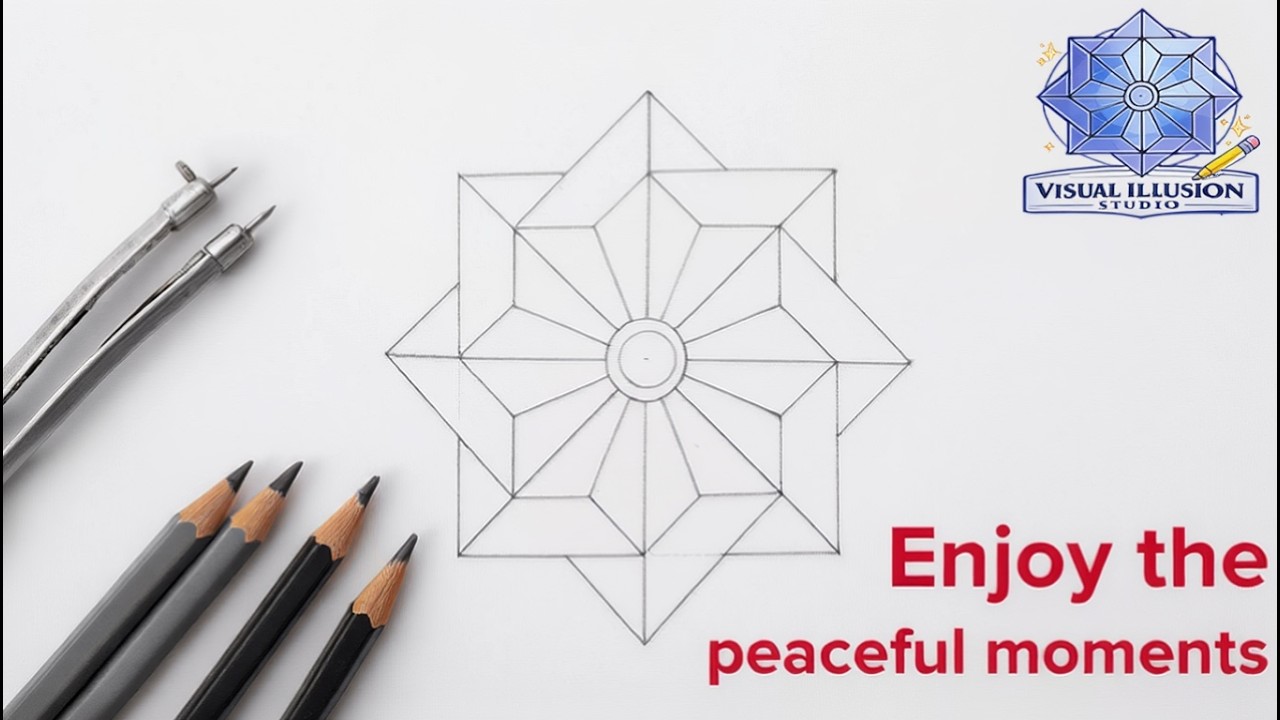 How to Draw a Geometric Star Pattern | Step-by-Step Line Art