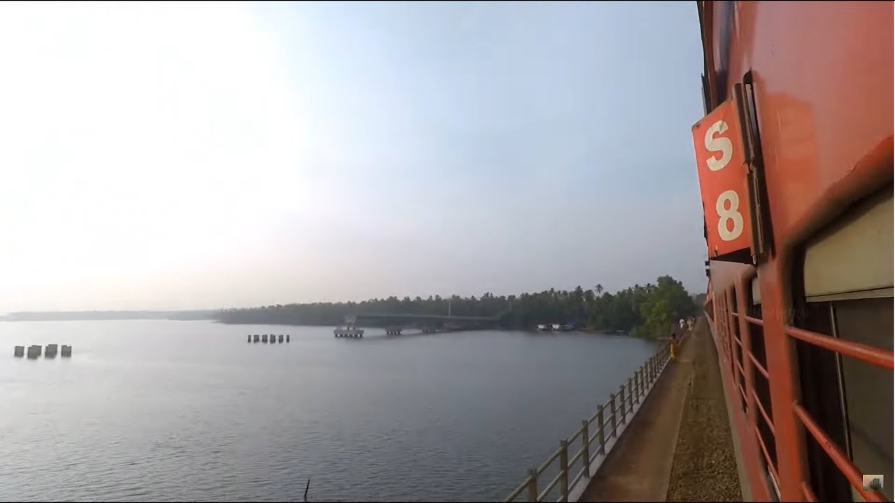 Early morning Train Journey in Kerala | Alappuzha - Kayamkulam - Kollam | LHB Flat Wheel Sounds