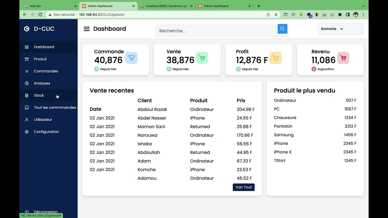 Simple application de gestion de stock avec PHP/MySQL -  2 -   Structure du projet