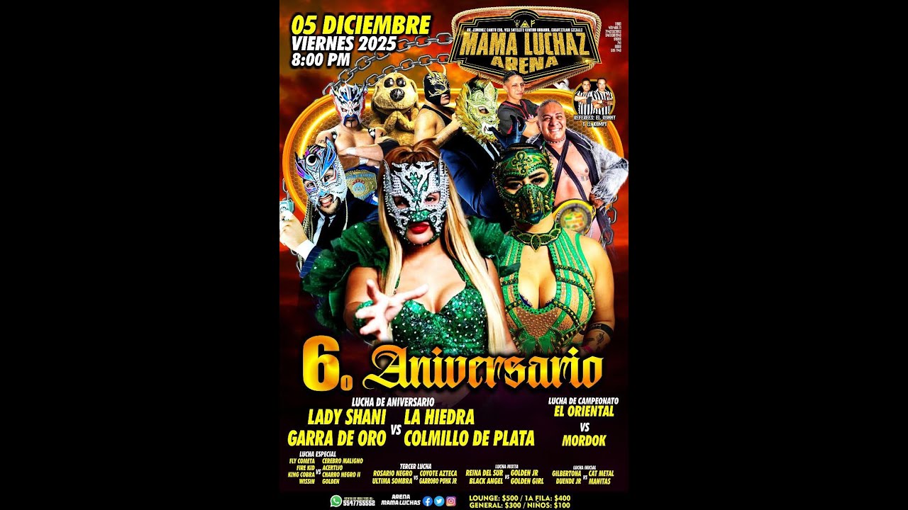 REINA DEL SUR Y BLACK ANGEL VS GOLDEN JR Y ZELTA