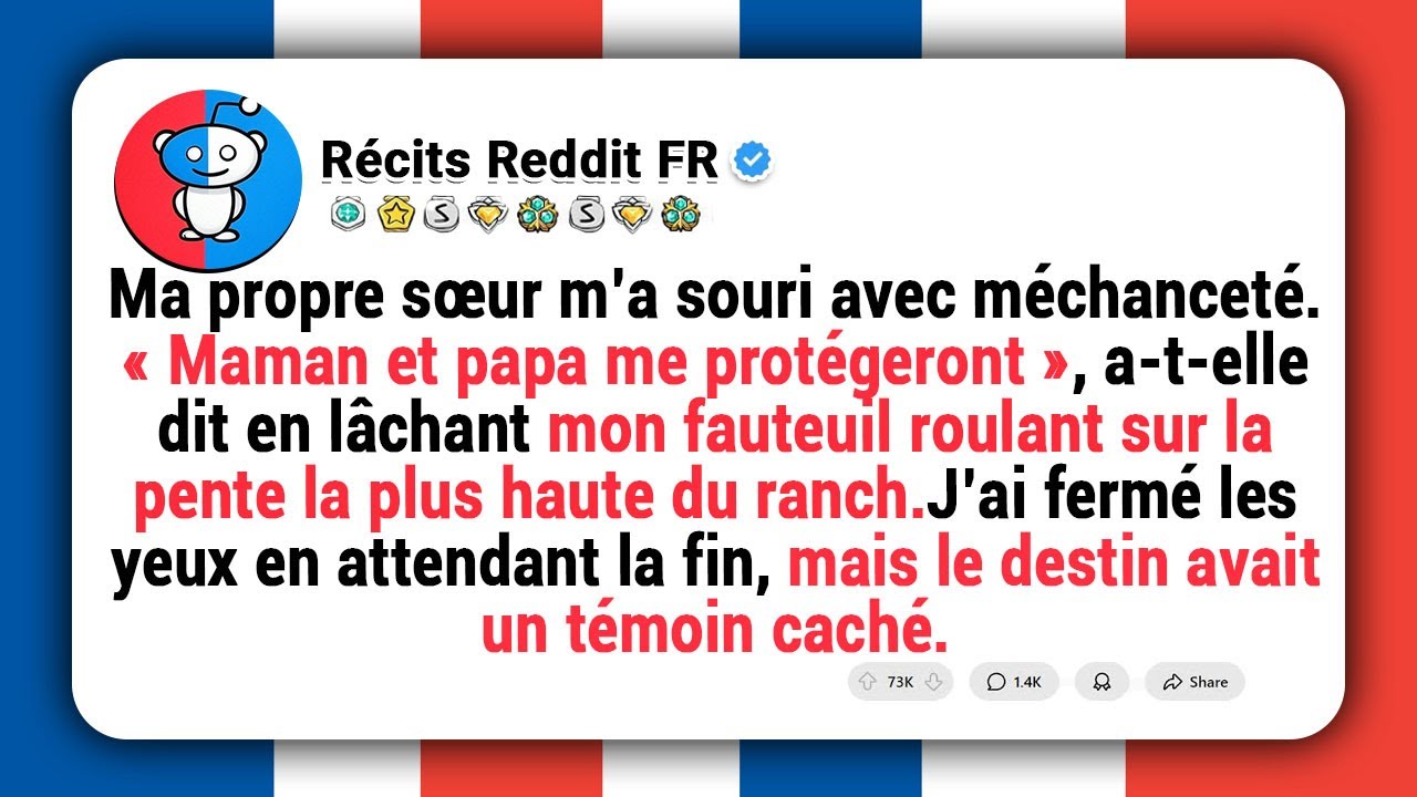 Ma sœur a coupé les freins de mon fauteuil roulant et m’a poussée en bas de la colline en criant :