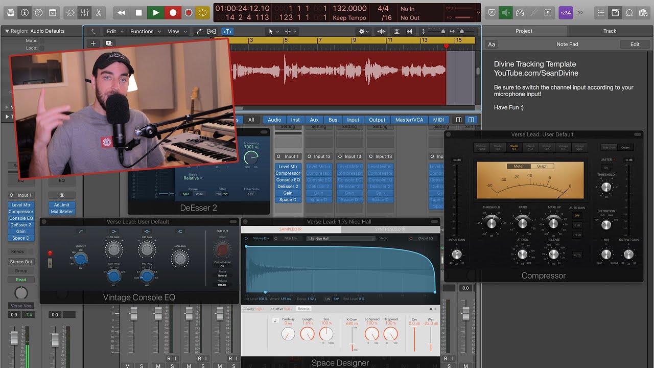 Шаблон отслеживания вокала Logic Pro (бесплатная загрузка)