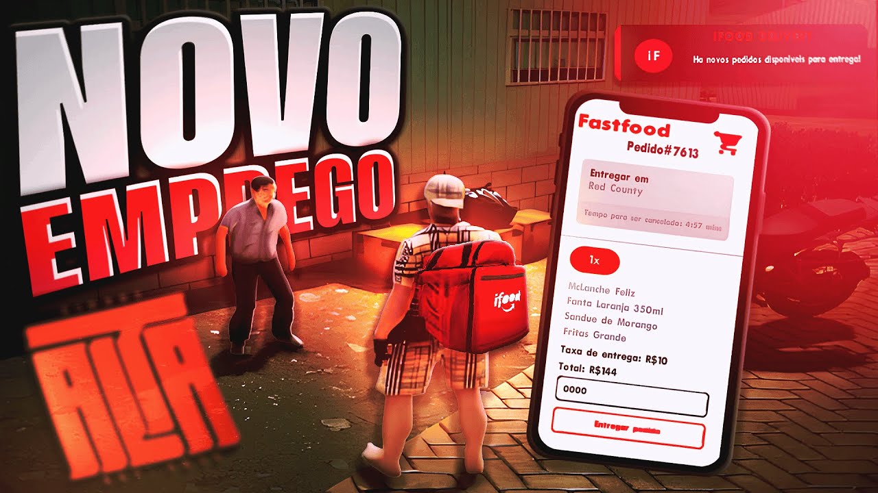 NOVO EMPREGO ENTREGADOR DE iFood POR APLICATIVO 😍 ‹ GTA SAMP ANDROID/PC ›