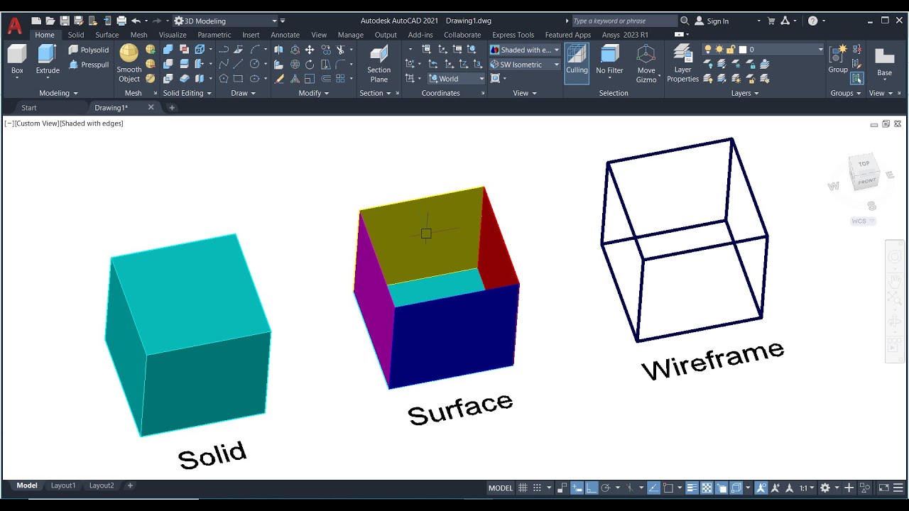 Quick Introduction of Wireframe & Surface & Solid Modelling