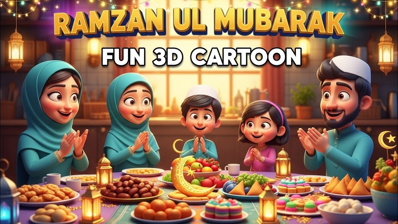 Ramadan Mubarak for Kids 🌙 | Fun 3D Cartoon Ramadan VLOG | Kids Islamic Animation | Iftar Time Vlog