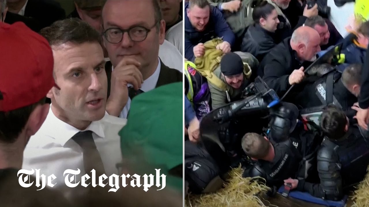 Angry French farmers storm Paris agriculture fair ahead of Macron visit