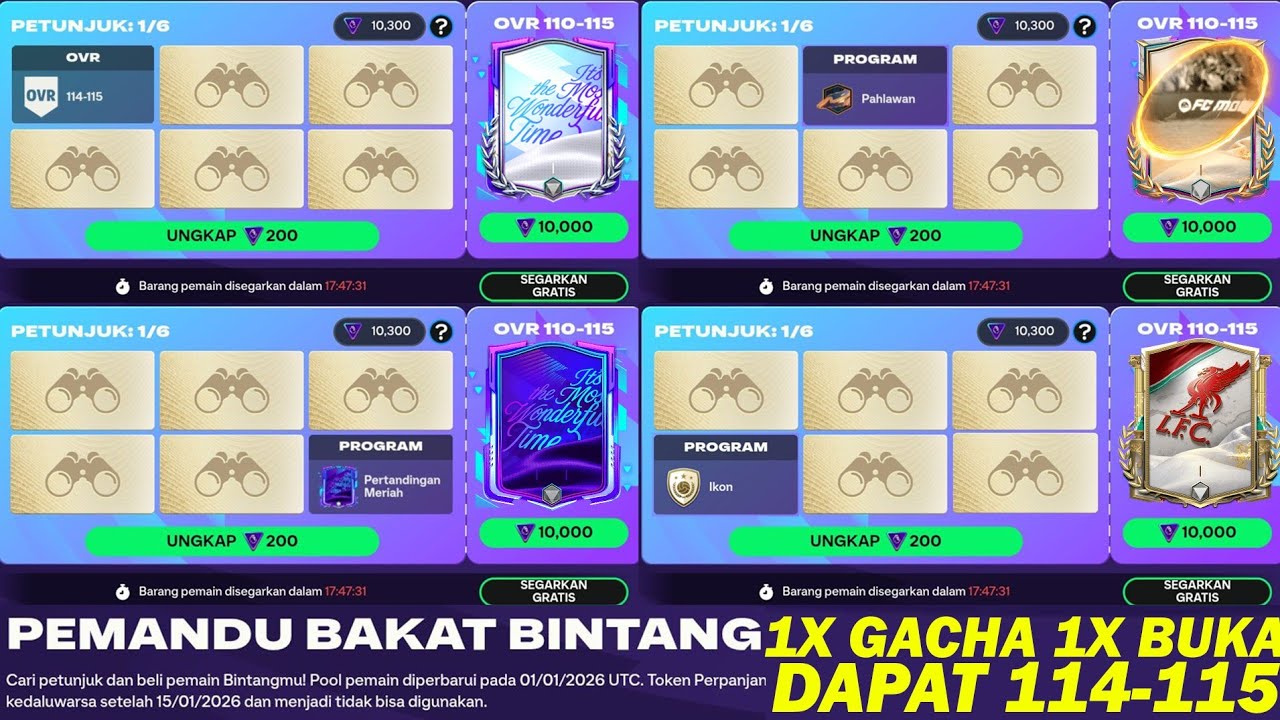 TRIK 1X GACHA PEMANDU BAKAT BINTANG/STAR SCOUT DAPAT PEMAIN 114-115 FESTIVE FIXTURES FC MOBILE 26