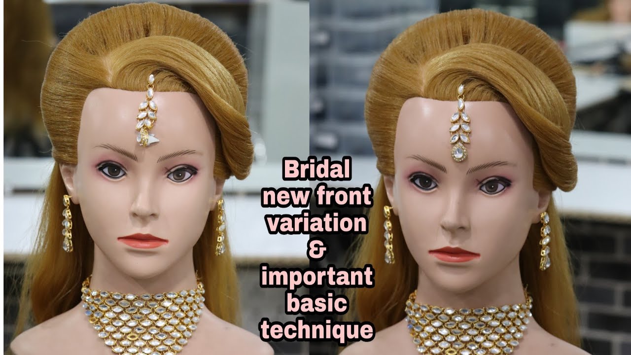 Bridal front variation hairstyle /how to make top puff/ how to do nice backcomb/ how to set stuff