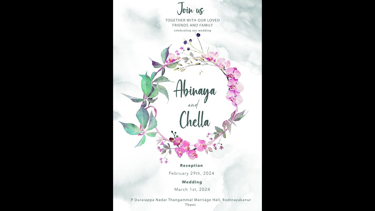 Live Wedding of Chella & Abinaya (1-3-2024)