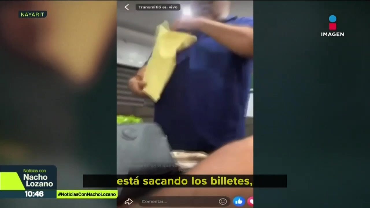 Difunden imágenes de un jefe de pesca en Nayarit entregando billetes supuestamente al CJNG
