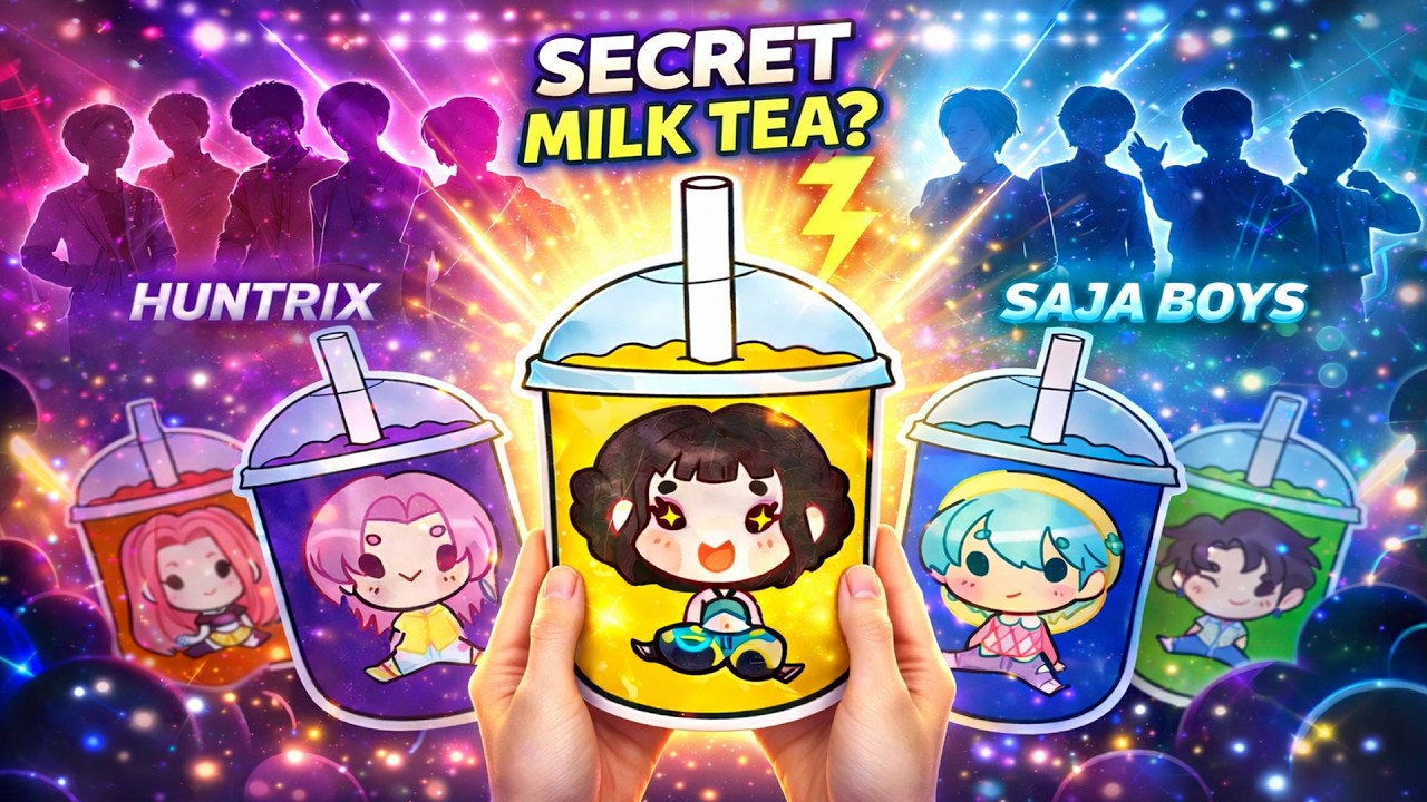 Satisfying Paper DIY 💜 KPOP DEMON HUNTERS MILK TEA Blind Bags | Huntrix vs Saja Boys | ASMR