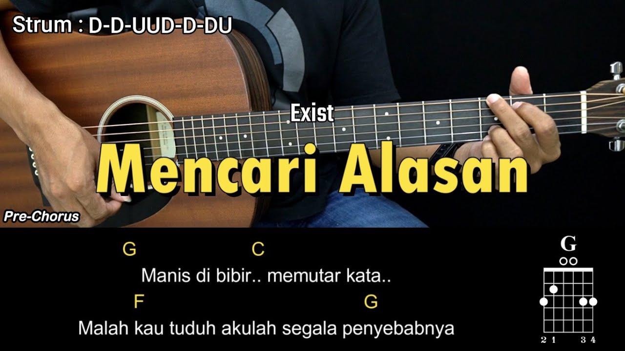 Mencari Alasan - Exist | Tutorial Chord Gitar Mudah dan Lirik
