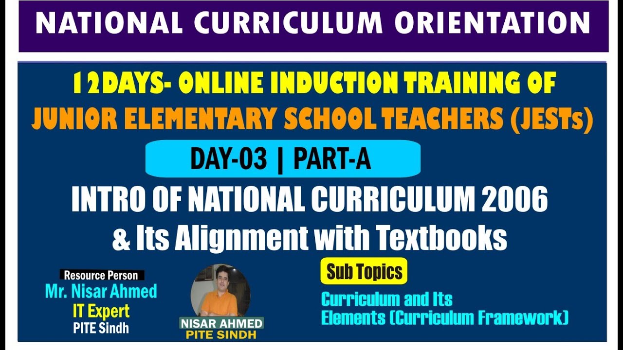 Introduction of Nation Curriculum 2006 |Online Training of JESTs | DAY-03 | PART-A |