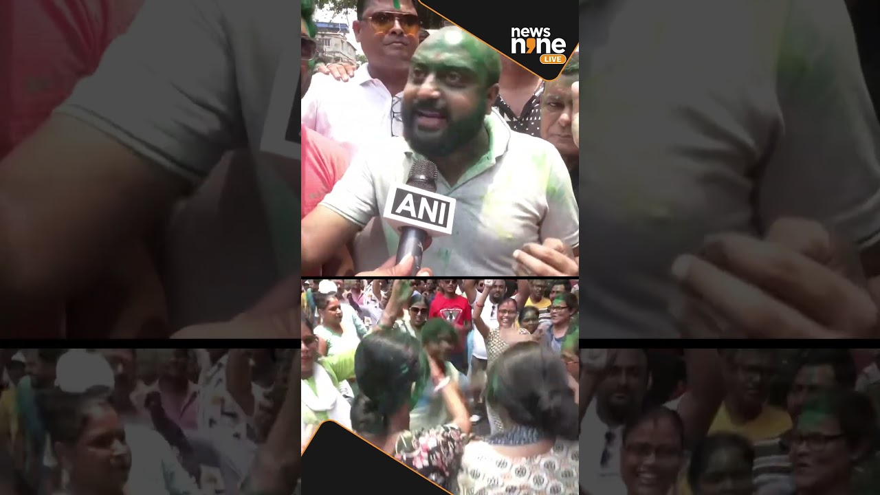 TMC supporters celebrate amid Lok Sabha results in Kolkata (West Bengal) #shorts