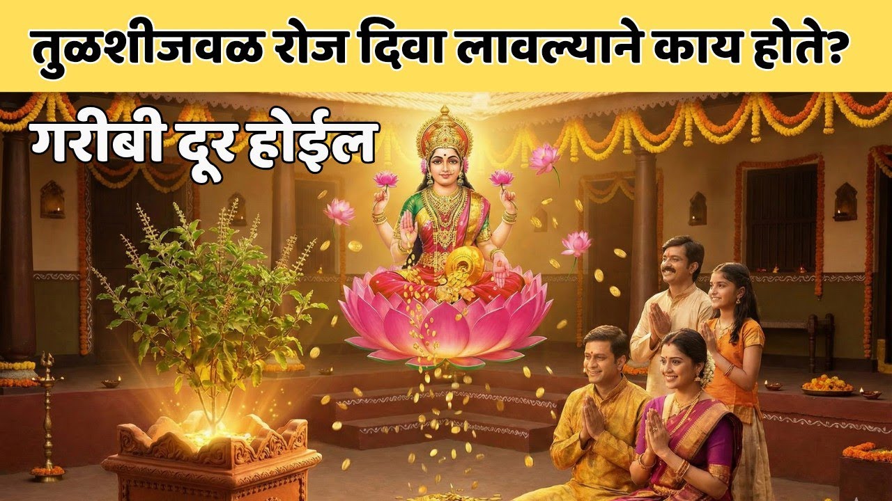 श्रीकृष्ण म्हणतात तुळशीजवळ रोज दिवा लावल्याने काय होते?Vastu Tips Tulsi#tulsipuja #tulsimata 