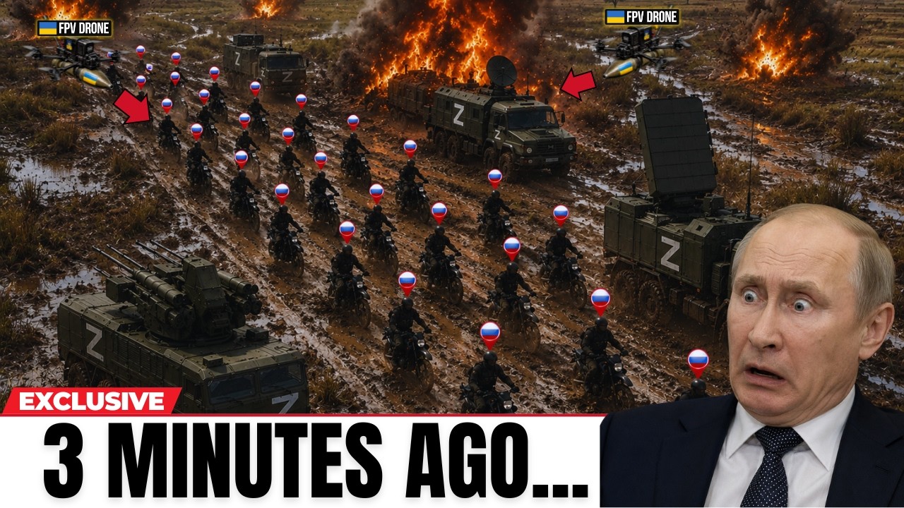 Russian Motorcycle Assault Column Charges Toward the Front &ndash; 5 Minutes Later, GONE!