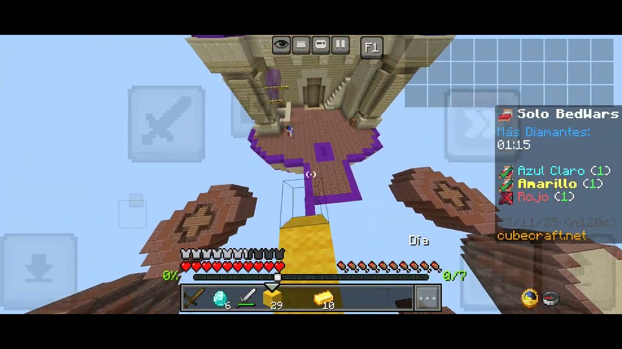 Haciéndome pasar por Vegetta777 en cubecraft bedwars 1v