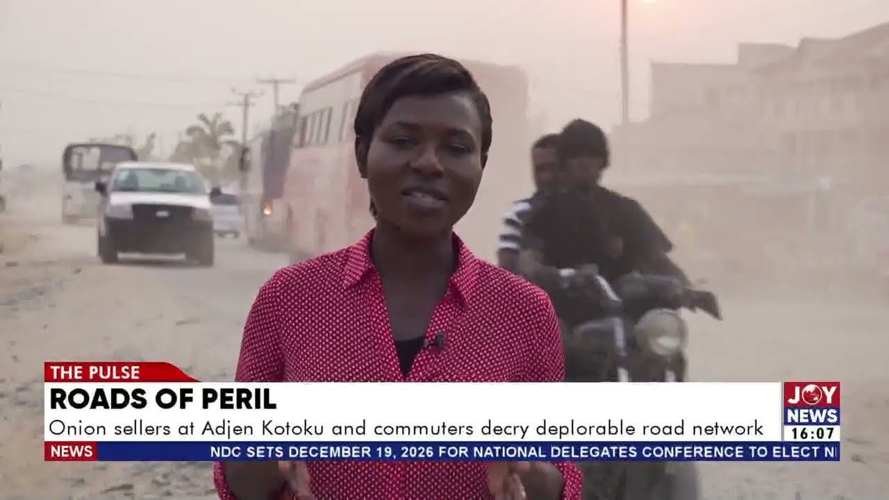 Roads of Peril: Onion sellers and commuters at Adjen Kotoku decry the deplorable road network