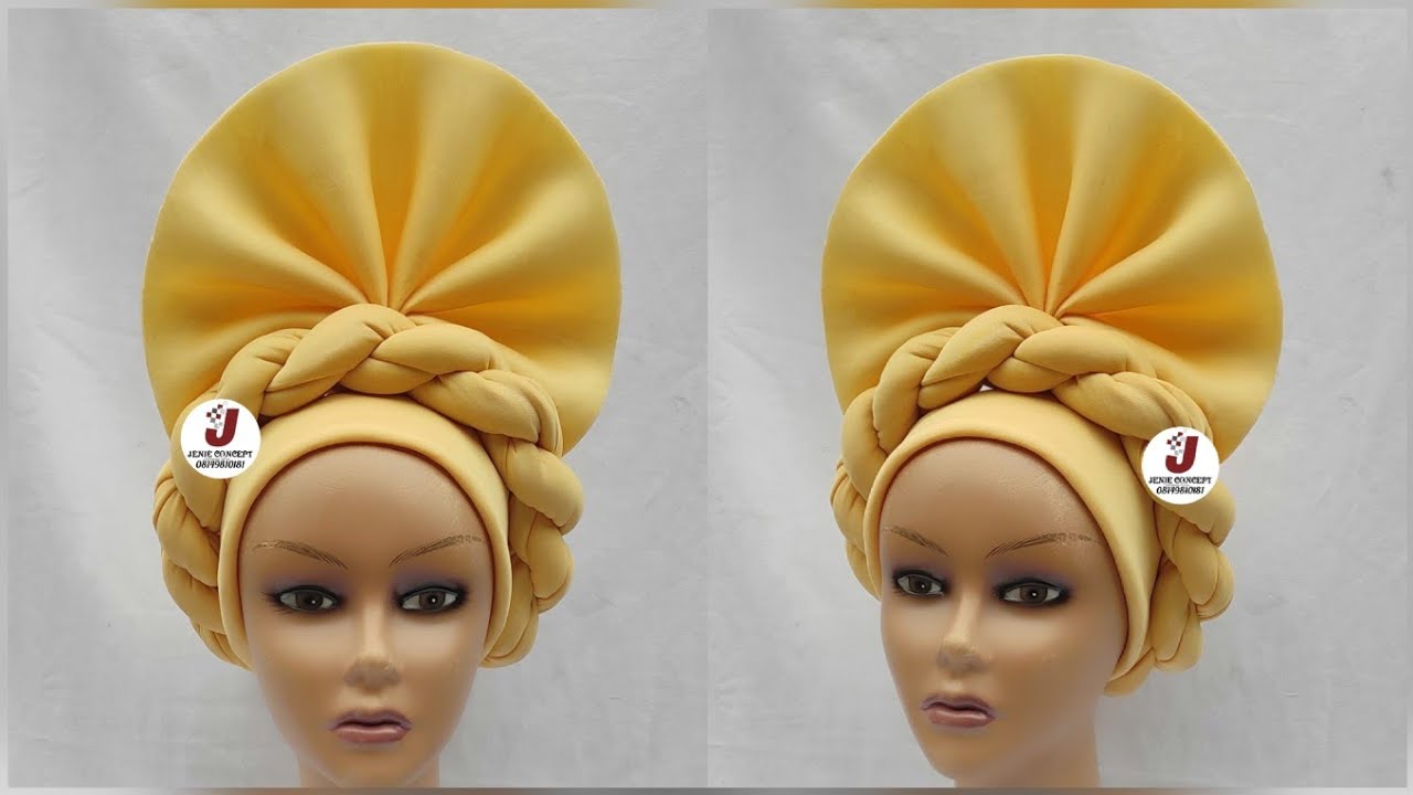 Round Band Turban Cap with Twisted Frame and Pleated Fan Design