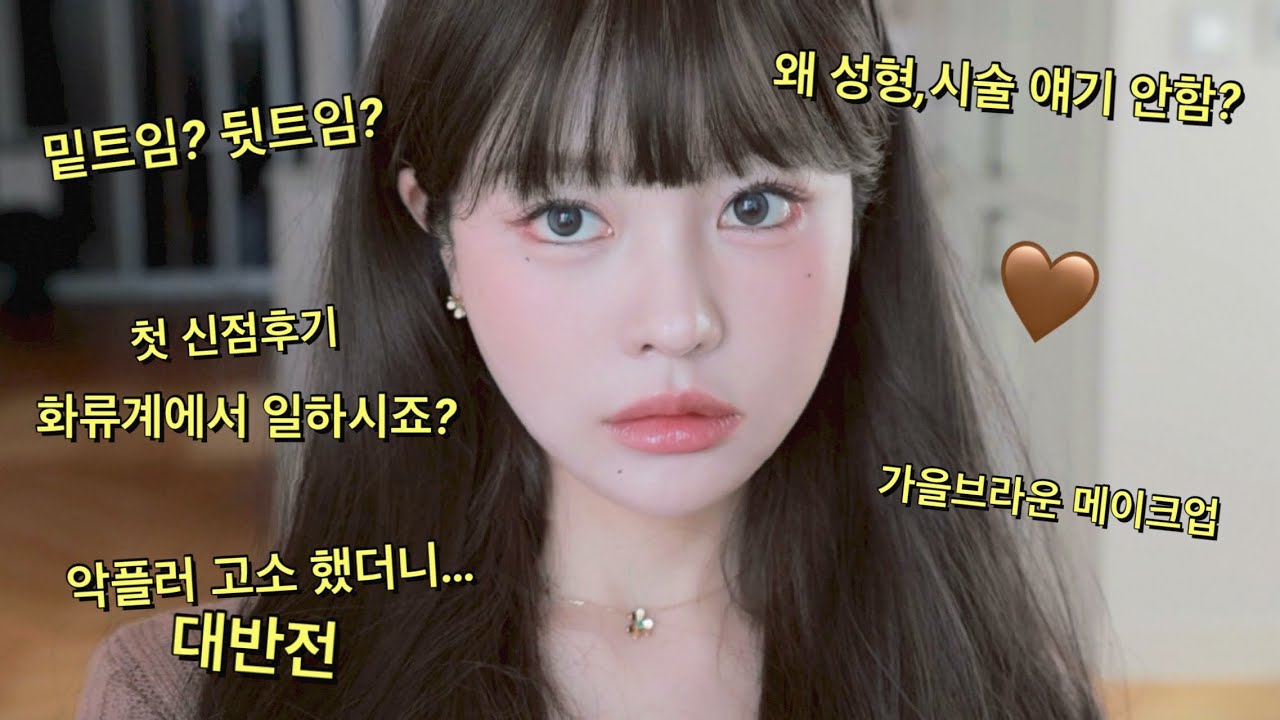 밑트임,뒷트임? 왜 성형,시술 얘기 안해줌? 악플러 고소했더니...화류계에서 일하냐고요? 수다 미친듯이 떨면서,,, 브라운 가을 메이크업🍁