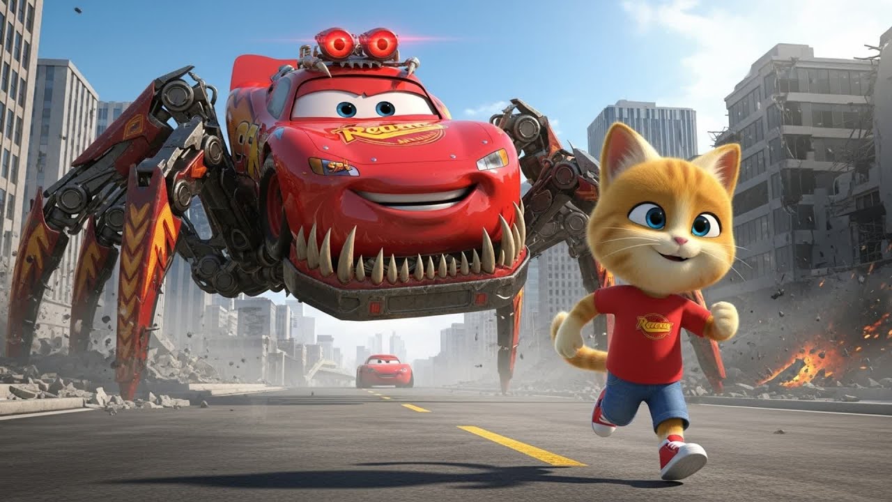 McQueen Transforms into a Spider Hybrid! CAT's Epic Rescue Mission 🚗🕷️ | CAT RACING