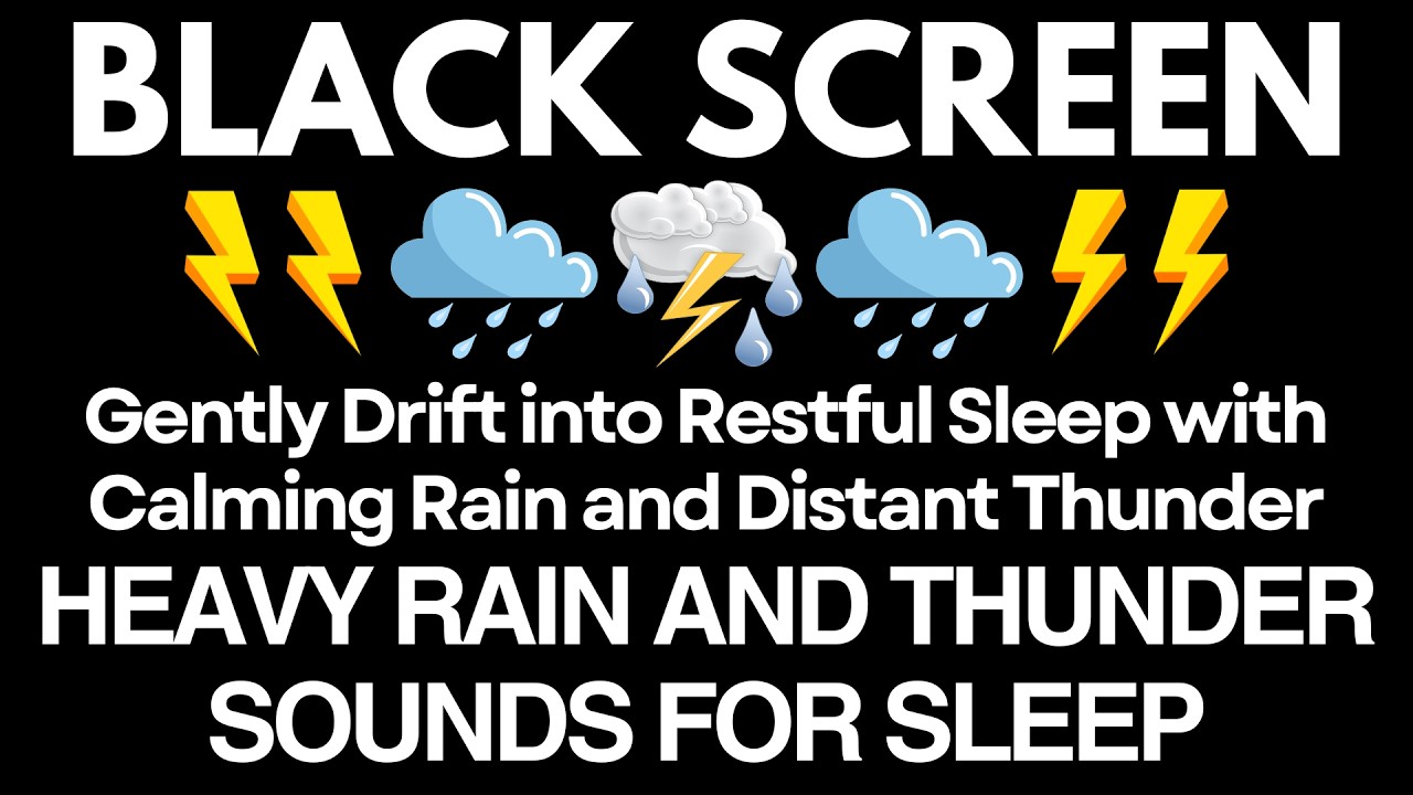 Gently Drift into Restful Sleep with Calming Rain and Distant Thunder | No Ads - 12 Hours