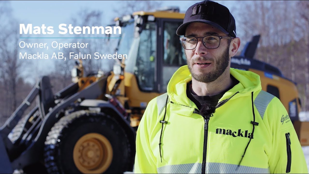 Volvo L60H i snöröjning hos Mackla AB i Falun