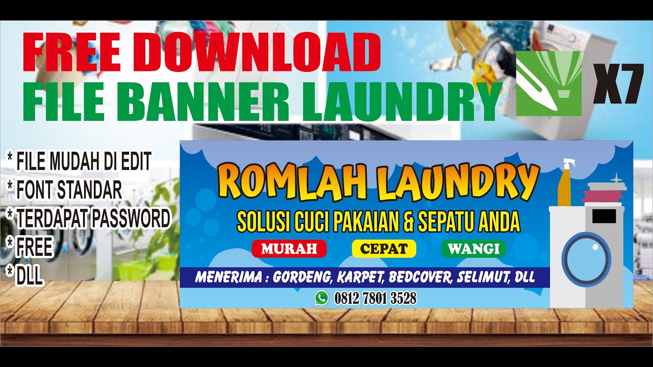 FREE CDR --- DESAIN BANNER LAUNDRY