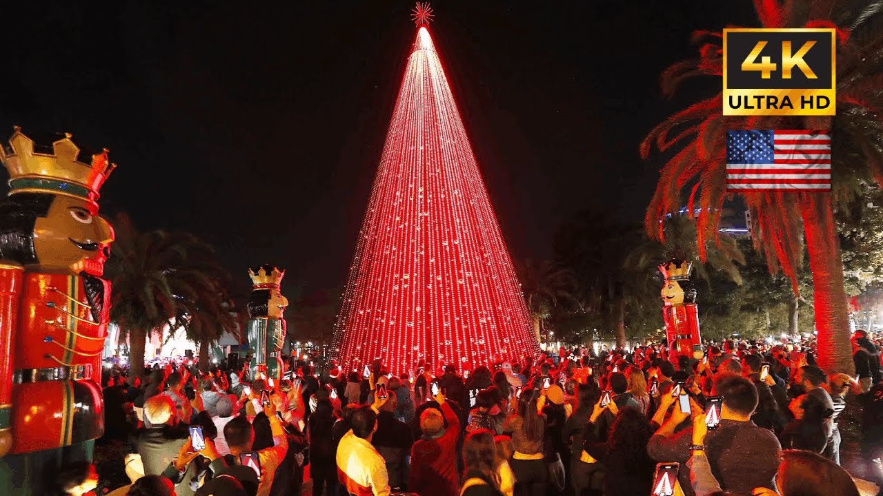 Lake Eola Christmas Lights Walk 2025 🌟 Orlando Night Walking Tour