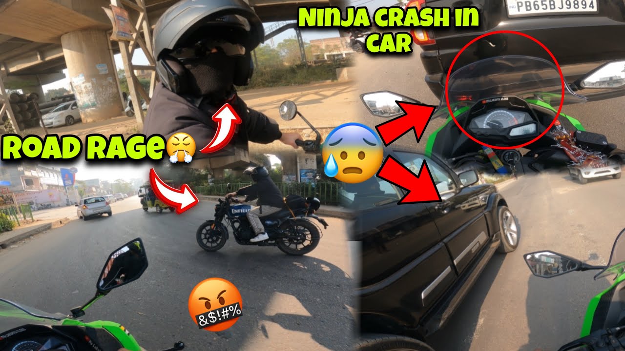 Road rage🤬 With idiot Biker😤|| Live Ninja crash😰Hit in Scorpio car😱