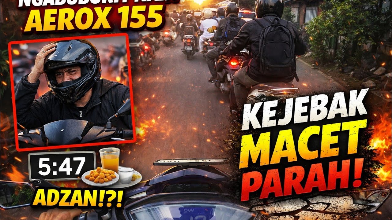 NGABUBURIT NAIK AEROX 155, MALAH KEJEBAK MACET PARAH!