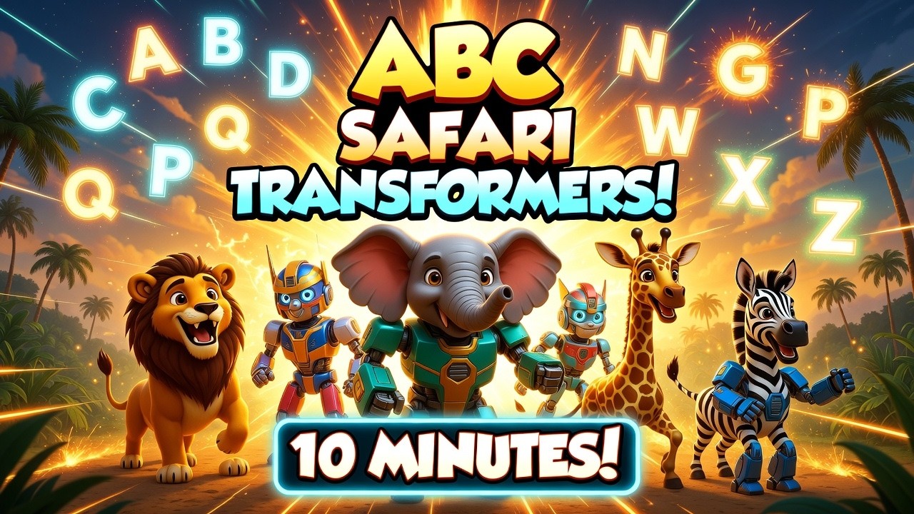 ABC Safari Animals Transformers (10 Minutes) 🤖🦁 | Alphabet Adventure for Kids