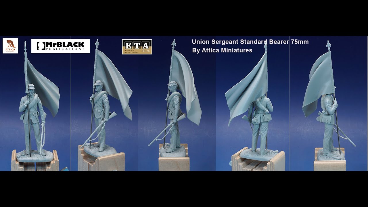 UNION SERGEANT STANDARD BEARER 75mm By ATTICA MINIATURES