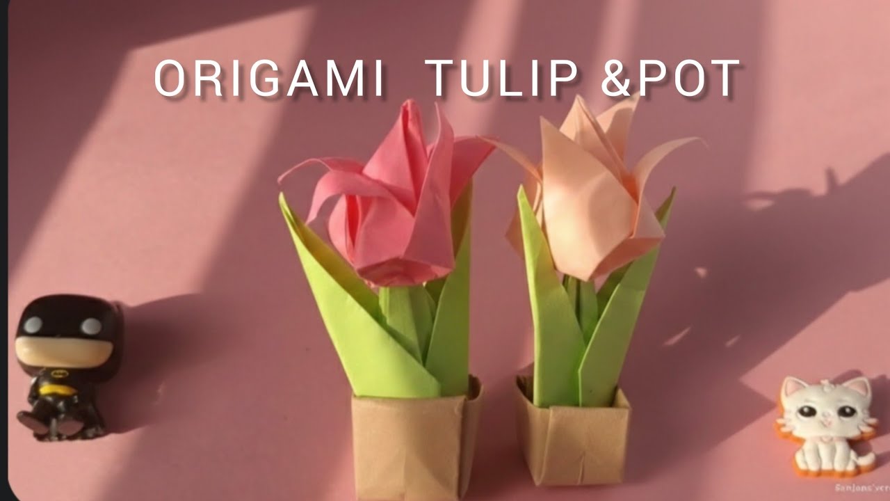 How to Make a Realistic Origami Tulip (With Pot!) 🌷